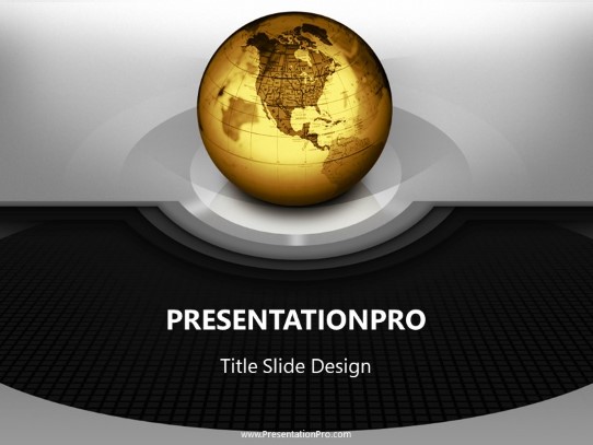 Globular Circles Gold PowerPoint Template title slide design