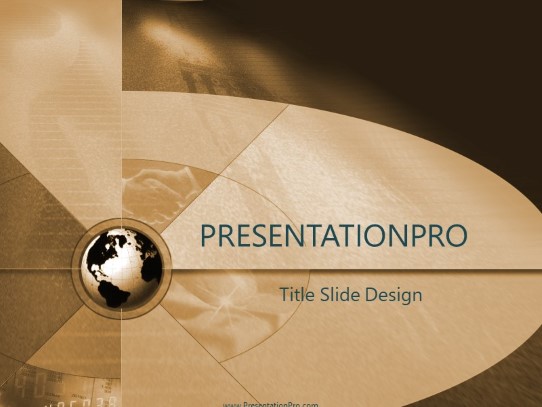 International Brown PowerPoint Template title slide design