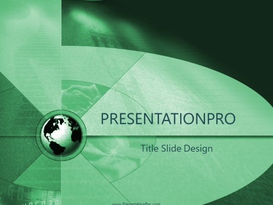 International Green PowerPoint Template title slide design