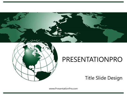 International Insight Green PowerPoint Template title slide design