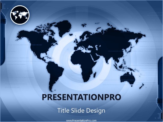 Maptech Blue PowerPoint Template title slide design