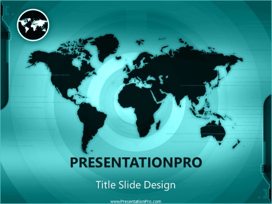 Maptech Teal PowerPoint Template title slide design