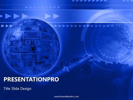 Money Movement Globe PowerPoint Template title slide design