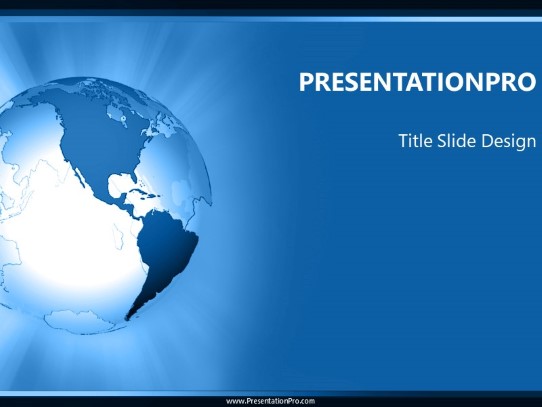 Northamerica Rays Blue PowerPoint Template title slide design