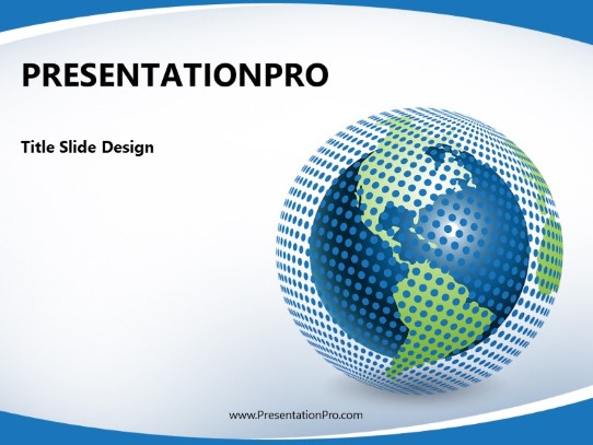 Polka Dot World Blue PowerPoint Template title slide design