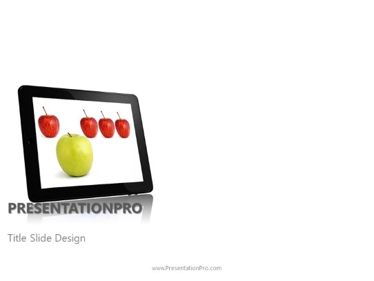 Premium Tablet Standing Out PowerPoint Template title slide design