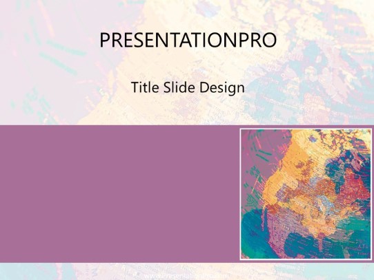 Rainbow Map Purple PowerPoint Template title slide design