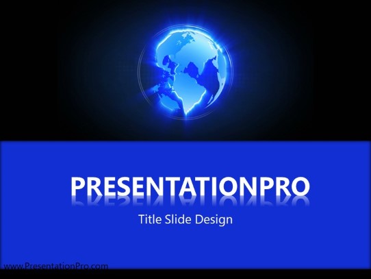 Revolving Glow Globe B PowerPoint Template title slide design