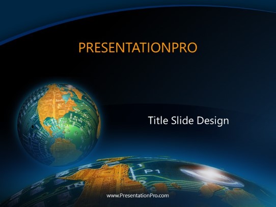Techno Planet PowerPoint Template title slide design