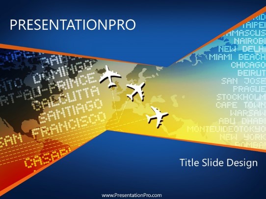 Worldtravel PowerPoint Template title slide design