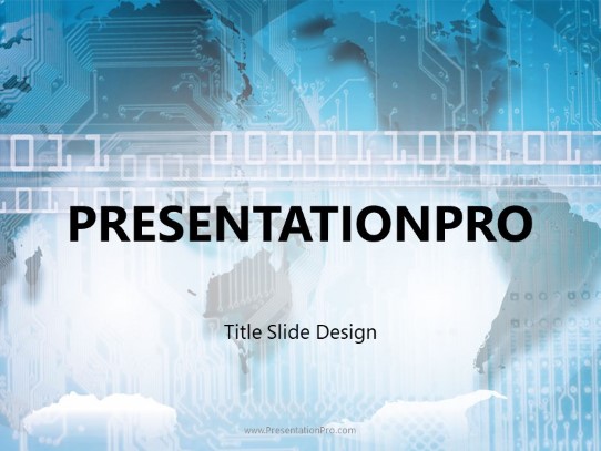 World Binary PowerPoint Template title slide design