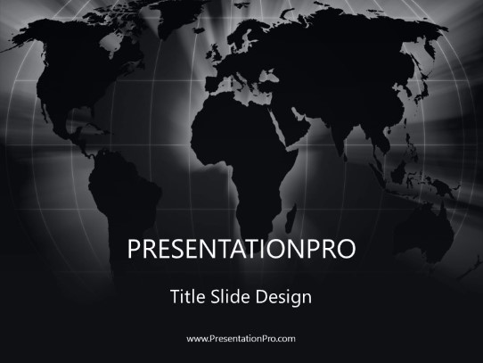 World Grid Gray PowerPoint Template title slide design