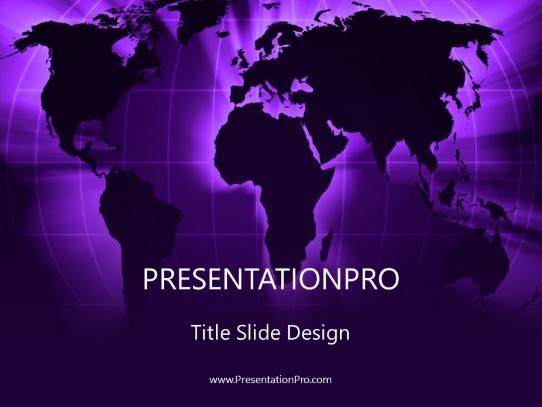 World Grid Purple PowerPoint Template title slide design