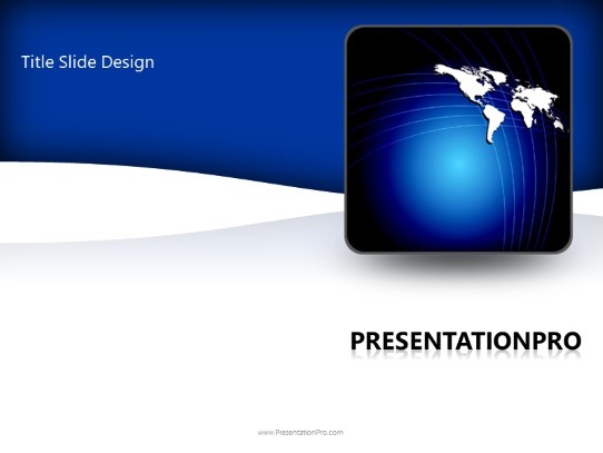 World Map PowerPoint Template title slide design