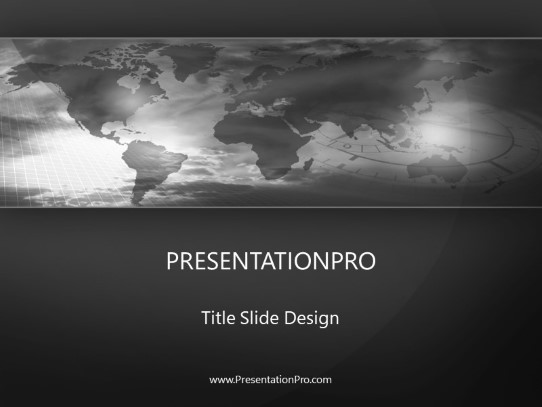 World Minute Gray PowerPoint Template title slide design