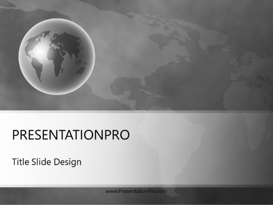 World Perspective Gray PowerPoint Template title slide design