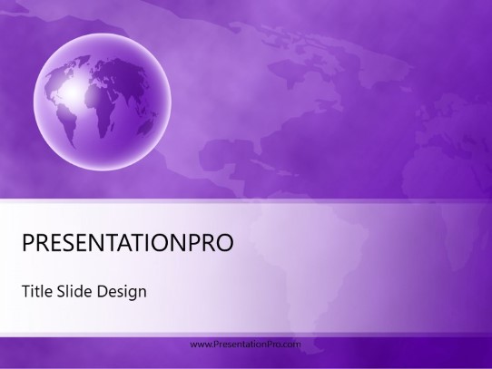 World Perspective Purple PowerPoint Template title slide design