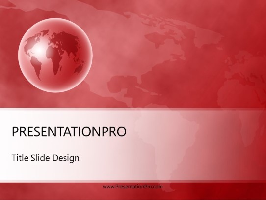 World Perspective Red PowerPoint Template title slide design