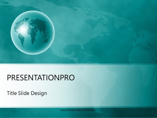 World Perspective Teal PowerPoint Template title slide design