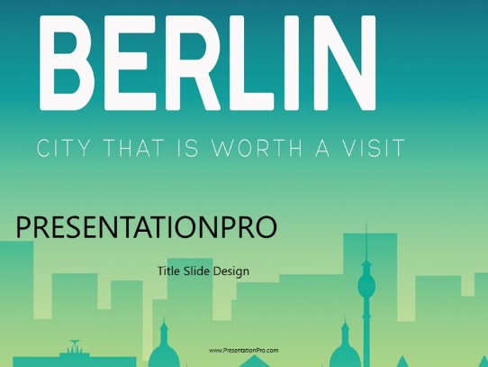 World Trip Berlin Wide PowerPoint Template title slide design