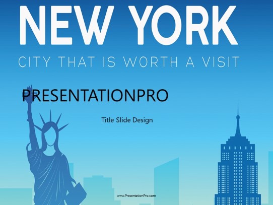 World Trip New York Wide PowerPoint Template title slide design