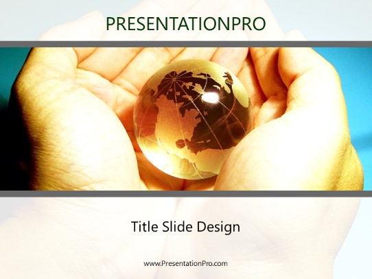 World In Palm PowerPoint Template title slide design
