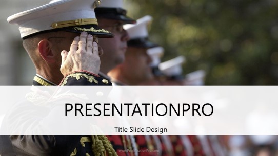 Armed Forces Salute Widescreen PowerPoint Template title slide design