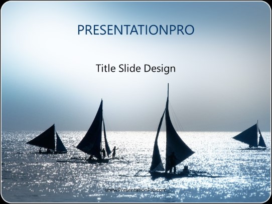 Afternoon Sailing PowerPoint Template title slide design