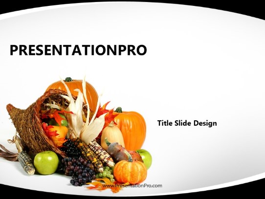 Autumn Cornucopia Black PowerPoint Template title slide design