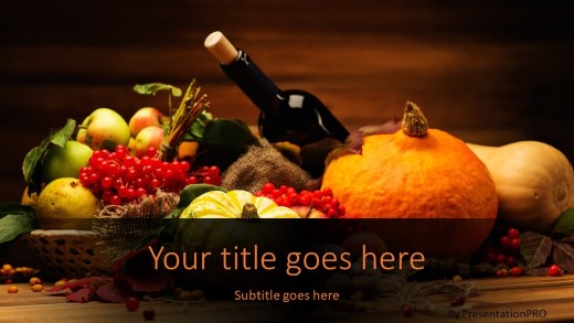 Autumn Decoration Widescreen PowerPoint Template title slide design