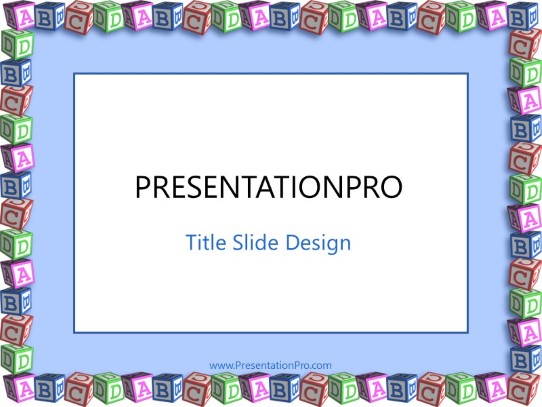 Baby Blocks02 PowerPoint Template title slide design