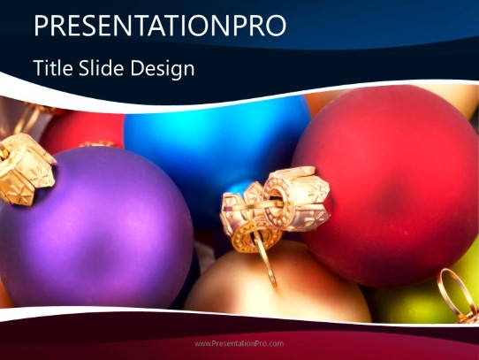 Christmas Balls PowerPoint Template title slide design