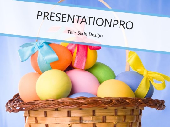 Easter Egg Basket 02 PowerPoint Template title slide design