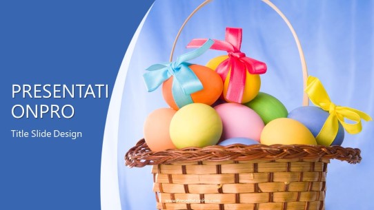 Easter Egg Basket 02 Widescreen PowerPoint Template title slide design