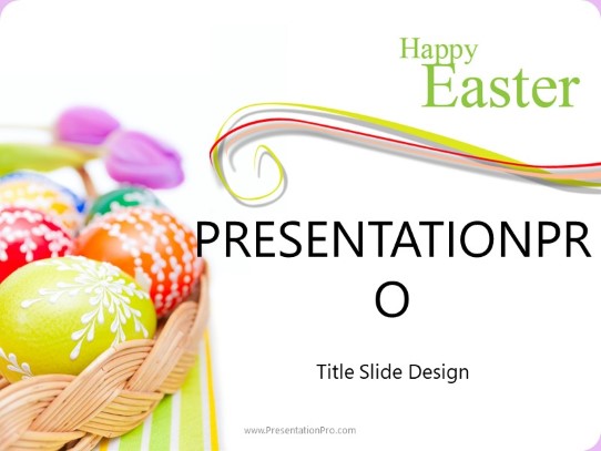Easter Egg Basket B PowerPoint Template title slide design