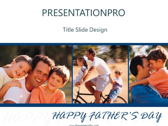 Fathers Day PowerPoint Template title slide design