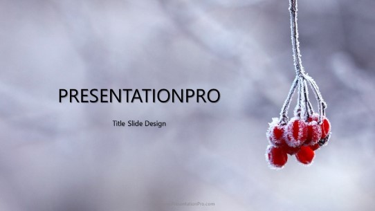 Frozen Berries Widescreen PowerPoint Template title slide design