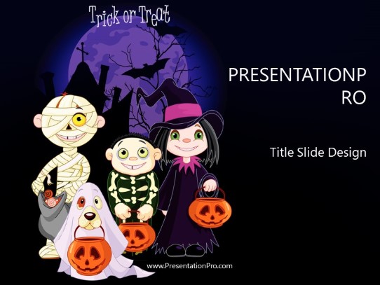 Halloween Kids PowerPoint Template title slide design