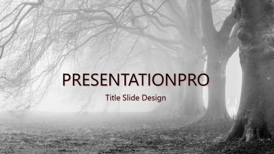 Halloween Misty Field Widescreen PowerPoint Template title slide design