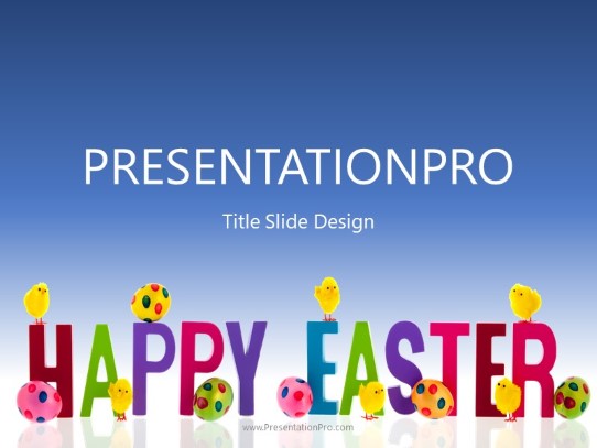 Happy Easter Hatchings PowerPoint Template title slide design