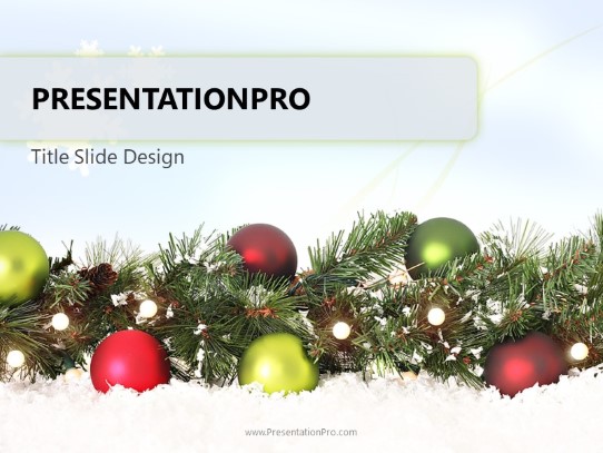 Holiday Garland PowerPoint Template title slide design