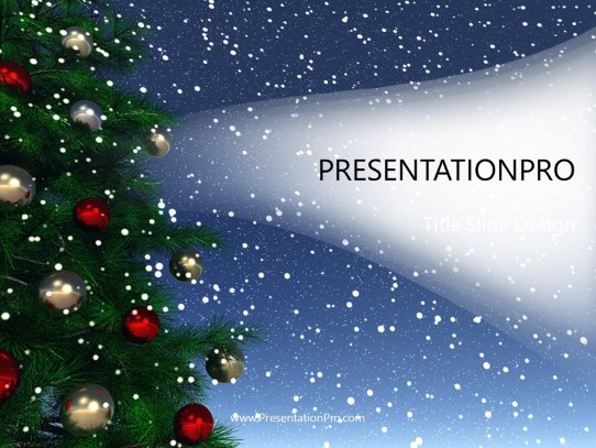 Holiday Snow PowerPoint Template title slide design