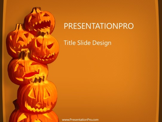 Jack O Lanterns PowerPoint Template title slide design