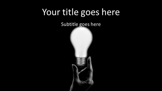 Light Bulb 01 Widescreen PowerPoint Template title slide design