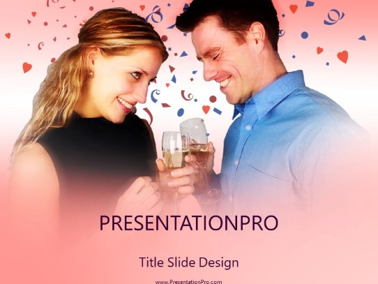 New Years Toast PowerPoint Template title slide design