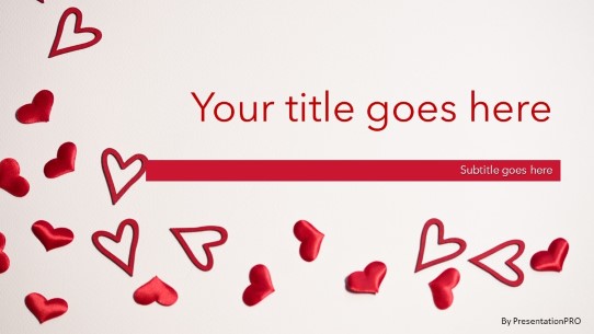 Paper Hearts PowerPoint Template title slide design