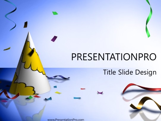 Partyhat PowerPoint Template title slide design