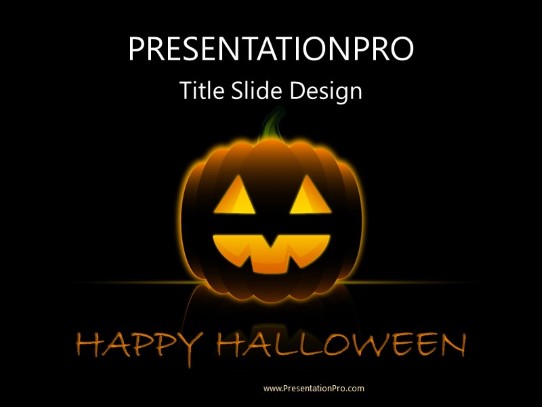 Pumkin Happy Halloween 01 PowerPoint Template title slide design