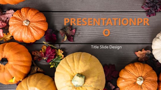 Pumpkins Porch Widescreen PowerPoint Template title slide design