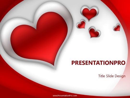 Red Heart PowerPoint Template title slide design